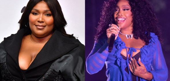 Lizzo (L) and SZA (R). (Getty)
