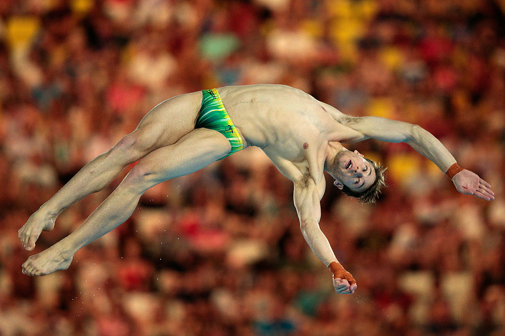 Matthew Mitcham of Australia competes in the Men's 10m Platform Diving Semifinal on Day 15 of the London 2012 Olympic Games.