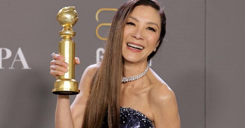Michelle Yeoh delivers iconic awards moment. (Getty)