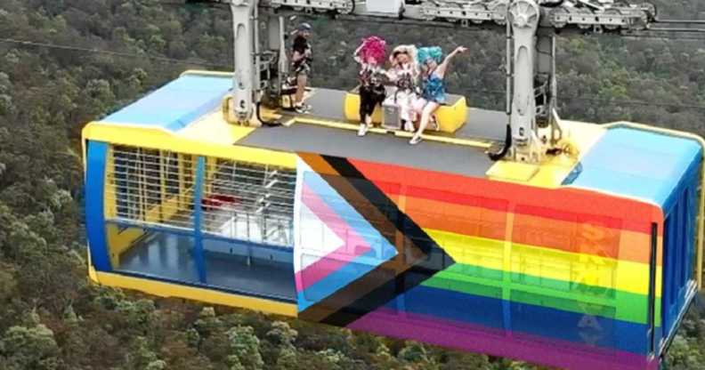 Sydney WorldPride's Rainbow City project has seen a cable car adorned with the Progress Pride flag