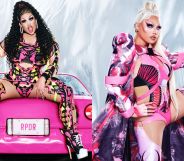 Drag Race Season 15 promo shots of Saline EsTitties and Aura Mayari