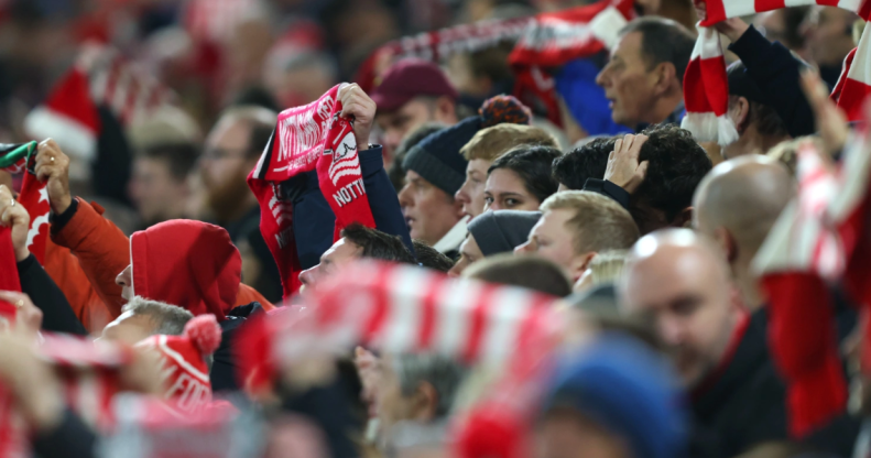 Nottingham Forest fans at the Premier League match between Nottingham Forest and Chelsea FC on 1 January 2023