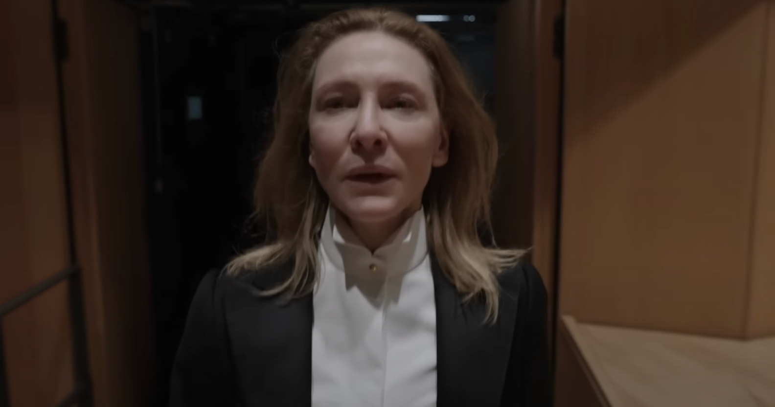 Cate Blanchett as gay conductor Lydia Tár in Tood Field's drama film Tár