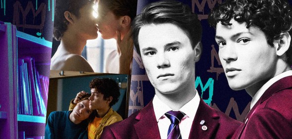 Young Royals season three's Prince Wilhelm (Edvin Ryding) Simon Eriksson (Omar Rudberg)