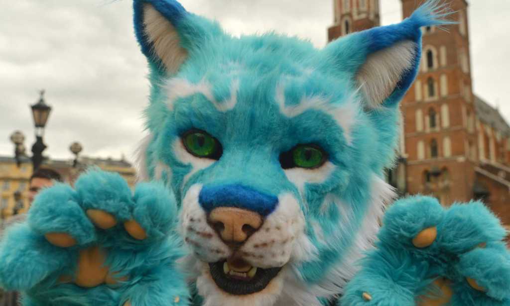 A blue cat fursona outfit