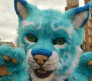 A blue cat fursona outfit