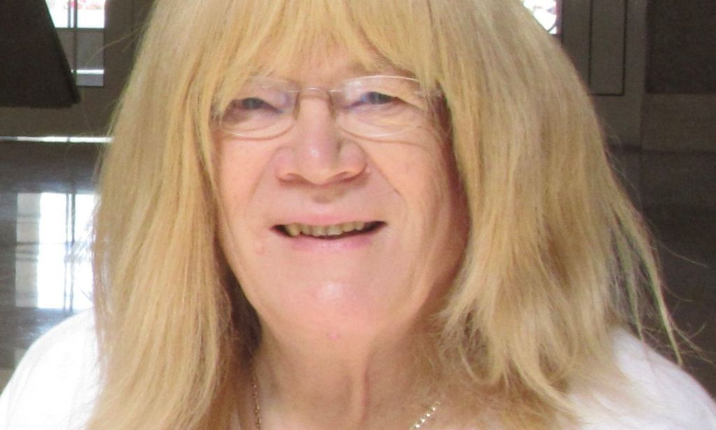 Dr Jane Hamlin, president of trans support charity the Beaumont Society, wears a white top and she has blond hair