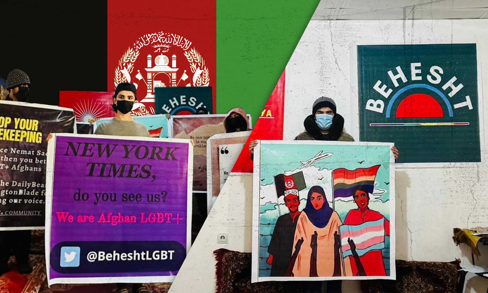 Brave Afghans risk their lives to stage powerful LGBTQ+ protest ‘under the noses of the Taliban’