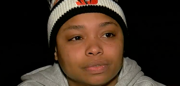 Ayanna McKinney in a grey hoodie and woolly hat