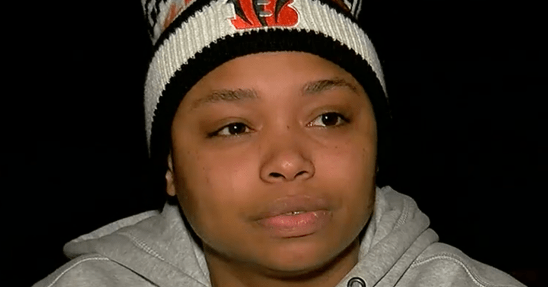 Ayanna McKinney in a grey hoodie and woolly hat