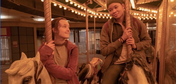 Bella Ramsey as Ellie (L) and Storm Reid as Riley (R) in The Last of Us. (HBO)