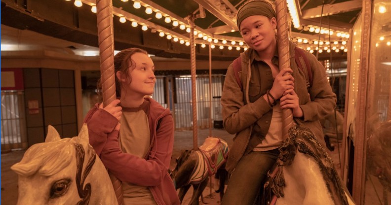 Bella Ramsey as Ellie (L) and Storm Reid as Riley (R) in The Last of Us. (HBO)