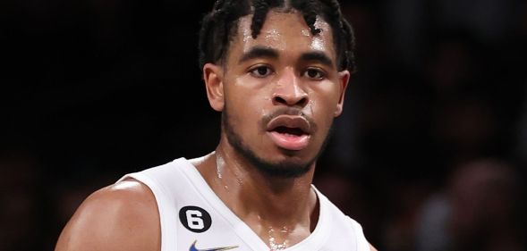 Cam Thomas during an NBA basketball match.