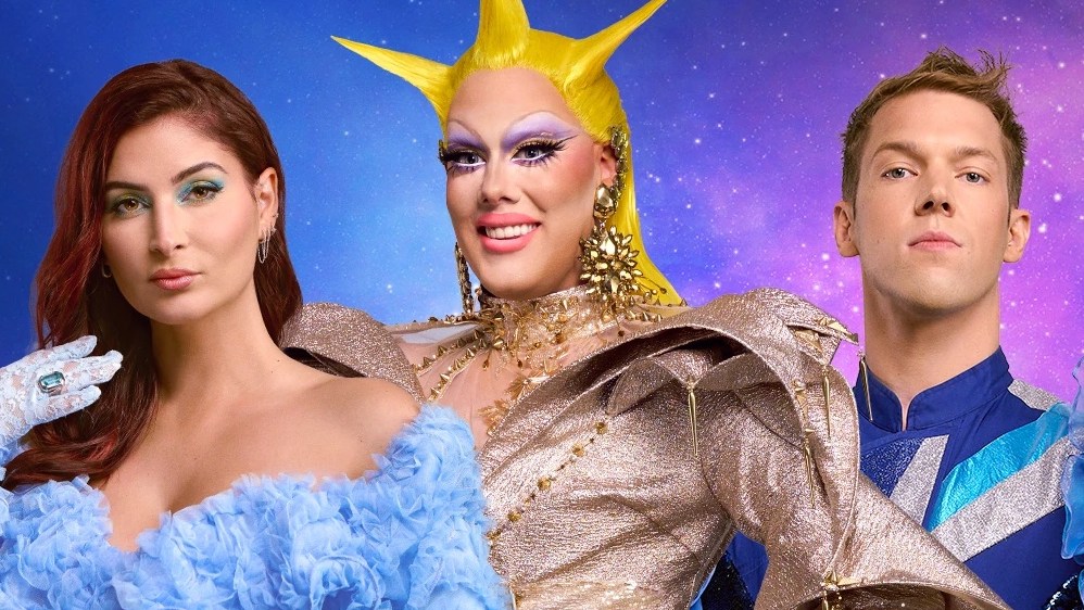 Left to right: Drag Race Belgique judges Lufy, Rita Baga and Mustii