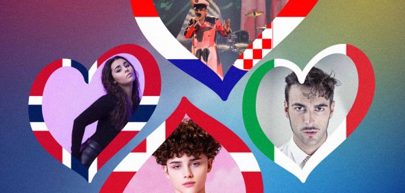 Eurovision Song Contest 2023 song entrants Reiley (Denmark), Alessandra (Norway), Marco Mendoni (Italy) and Let 3 (Croatia)