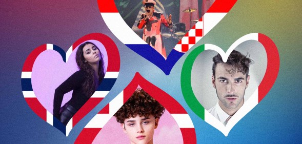 Eurovision Song Contest 2023 song entrants Reiley (Denmark), Alessandra (Norway), Marco Mendoni (Italy) and Let 3 (Croatia)