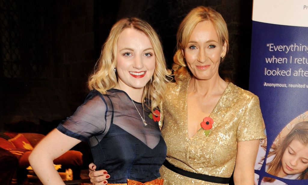 Evanna Lynch and JK Rowling together at a 2013 Lumos Fundraising Event.