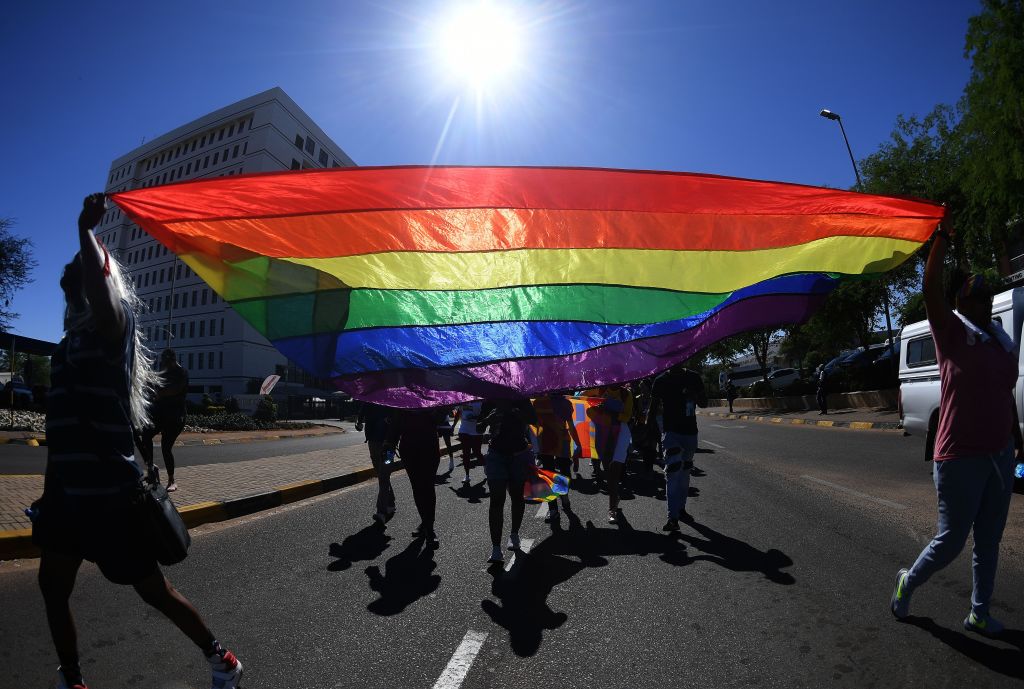Members of the LGBTQ+ community taking part in Botswana Pride. 