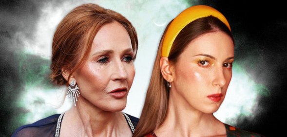 A photoshopped image of Natalie Wynn next to JK Rowling.