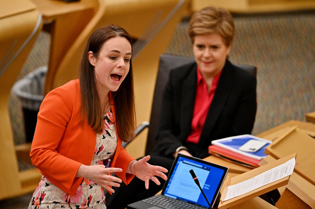 Kate Forbes presents the 2022 Scottish Budget at Scottish Parliament Building on December 09, 2021.