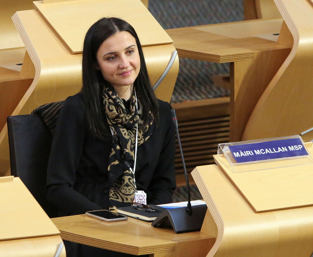 Màiri McAllan MSP SNP attends the Scottish Parliament.