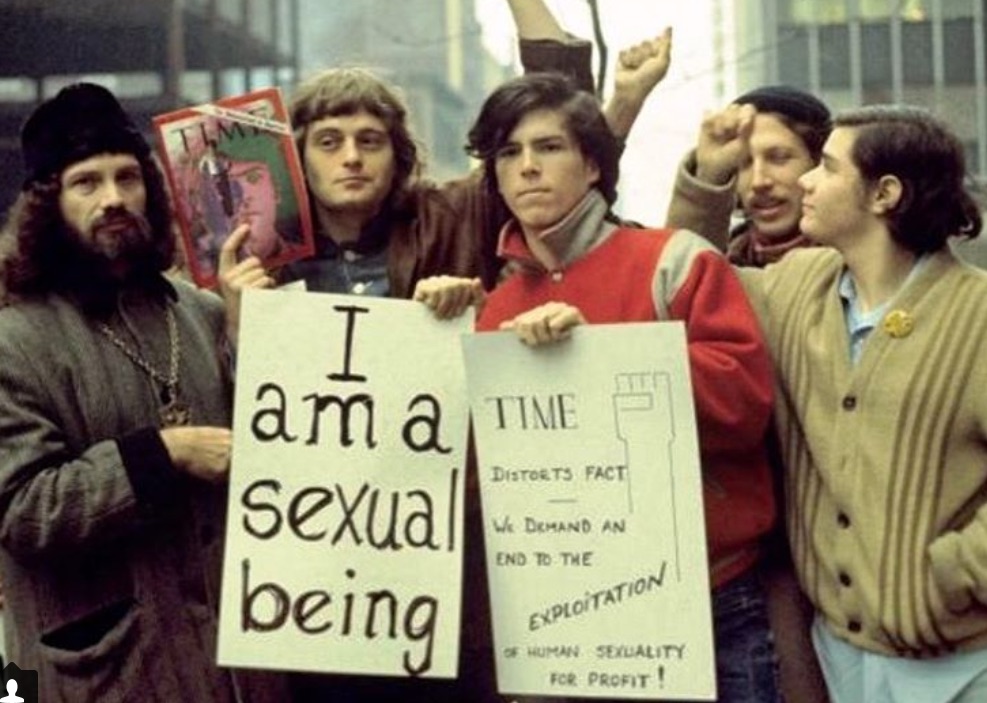 Mark Segal (far right) at an LGBTQ rally