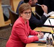 Nicola Sturgeon in a pink suit