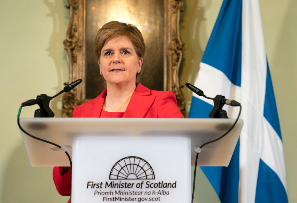 Nicola Sturgeon speaks during a press conference at Bute House where she announced she will stand down as first minister. 