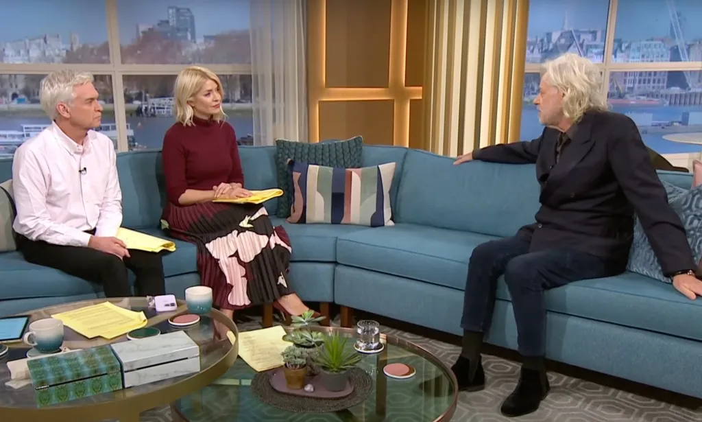 Phil and Holly do not step in to correct Sir Bob Geldof. (ITV)