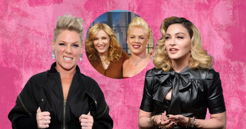 P!nk (L) and Madonna (R).