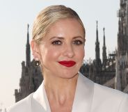 Sarah Michelle Gellar poses for a photo in Italy.