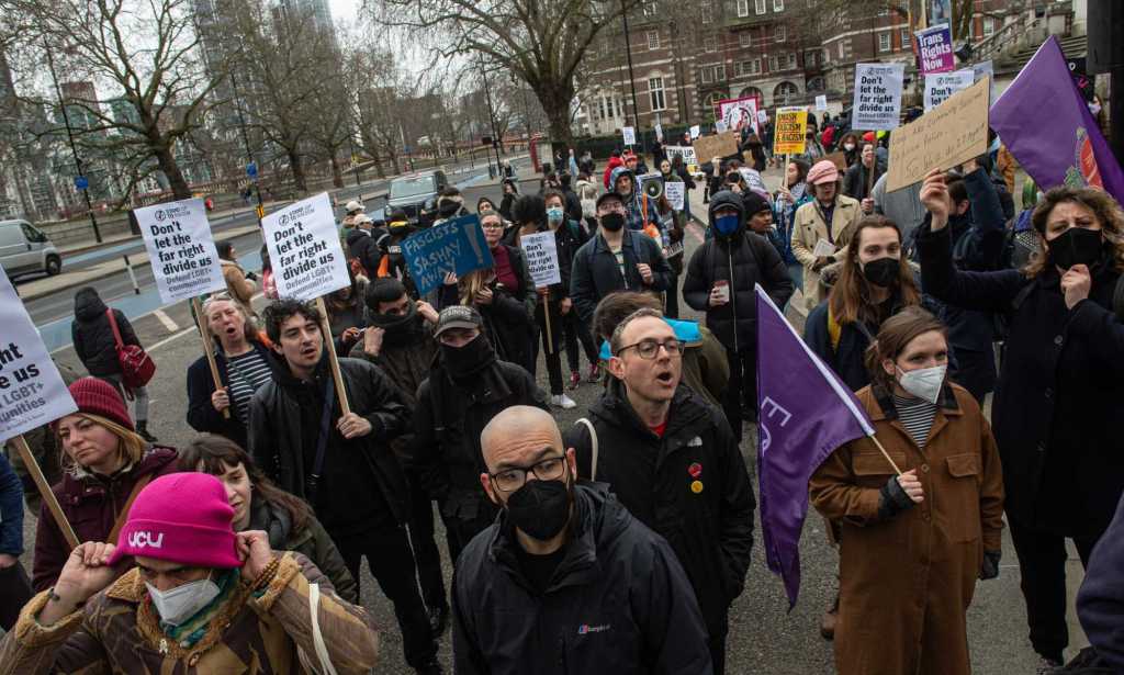 Protesters outside Tate Britain