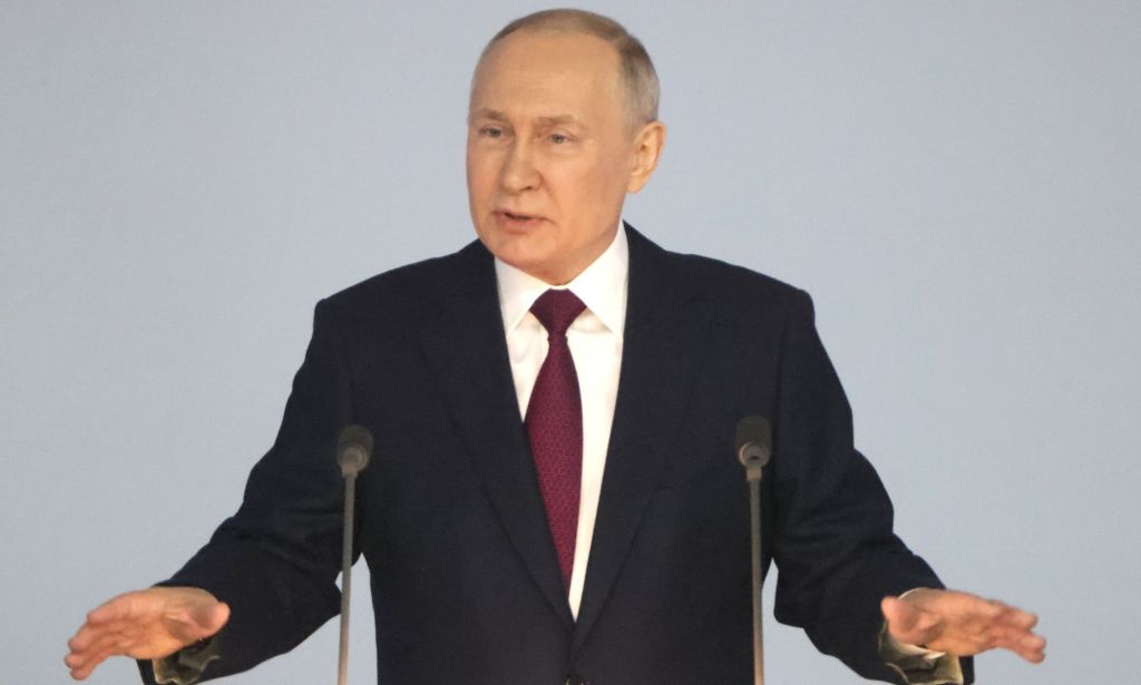 Vladimir Putin during a State of the Union address.