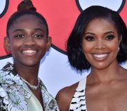 Gabrielle Union stands besides Zaya Wade as they both smile at the Cheaper by the Dozen premiere