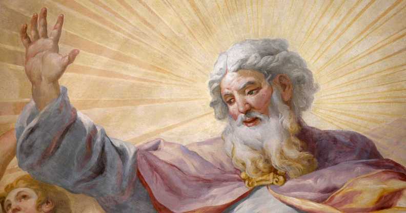 Painting of God, showing them as an old white man with a long beard