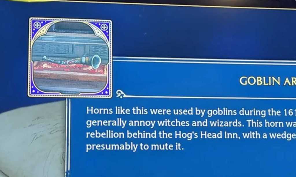 The 'goblin artefact' in Hogwarts Legacy. 