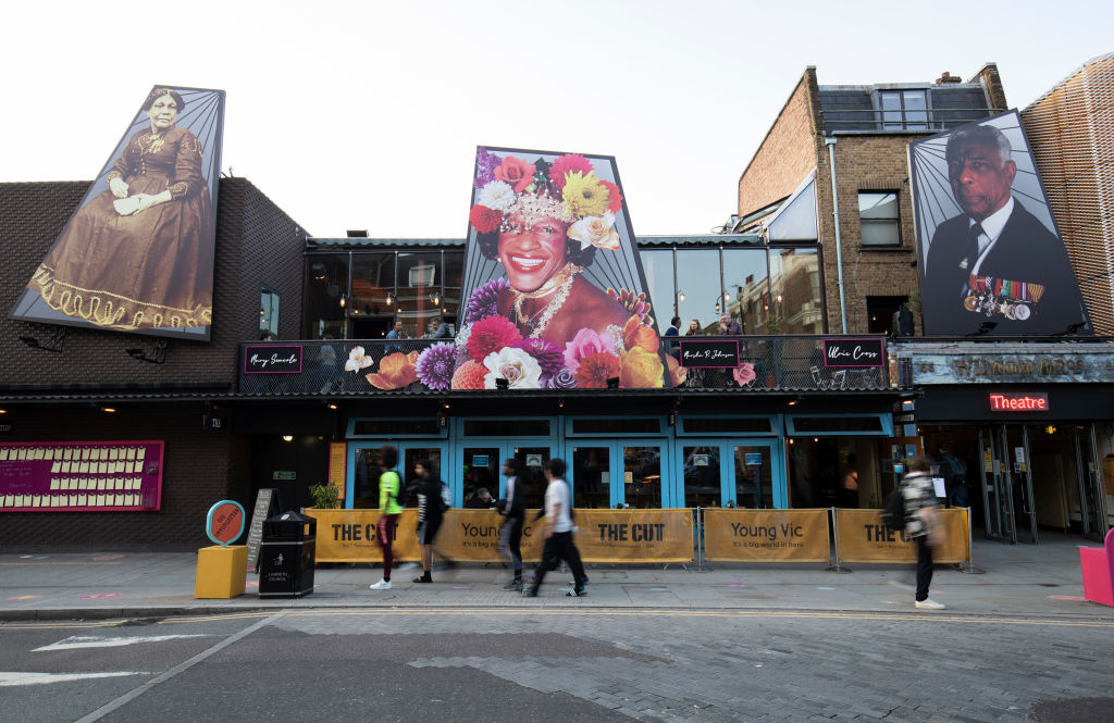 A picture of Marsha P Johnson displayed at the Young Vic in London. 