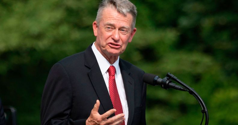 Brad Little speaking during an event.