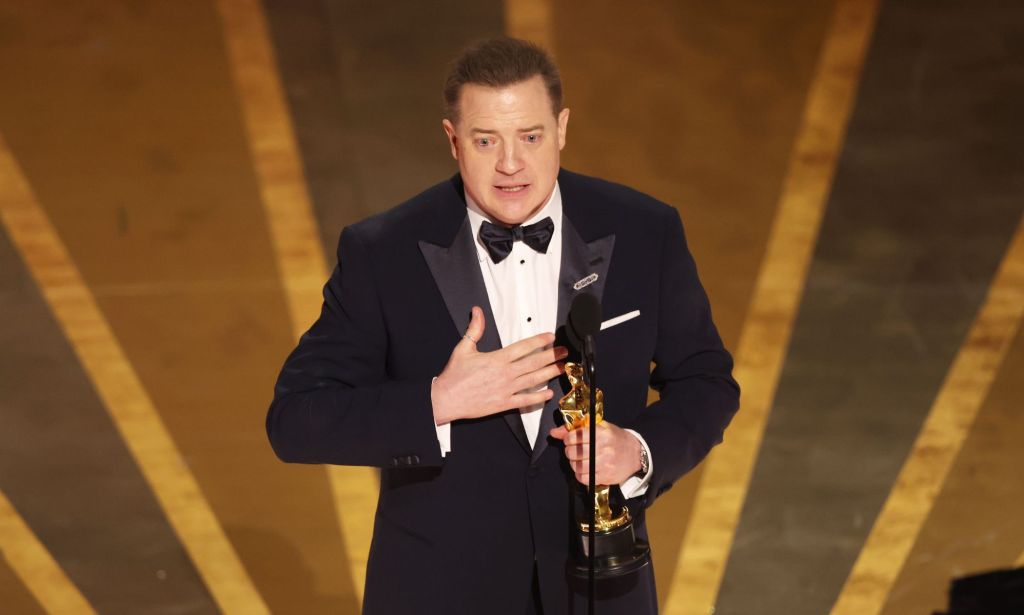 Brendan Fraser accepts his Oscar for Best Actor for his role in The Whale.