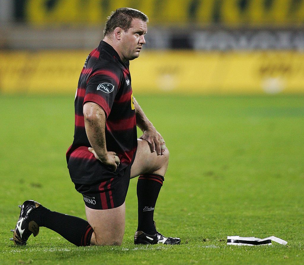 Campbell Johnstone of Canterbury shows his disappointment after Wellington won the Air New Zealand Cup semi final match.