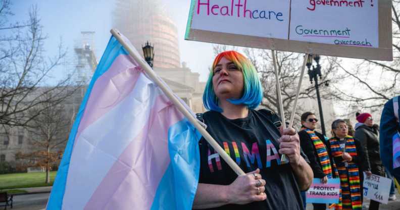 Trans rights protesters in Kentucky