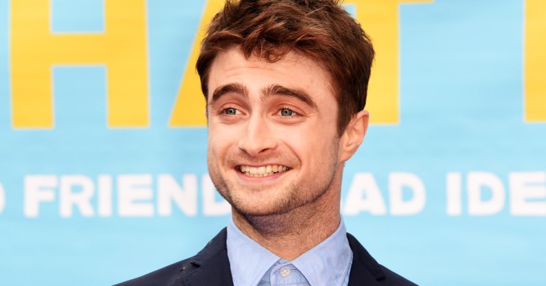 Daniel Radcliffe attends the UK premiere of 'What If' at The Odeon West End on August 12, 2014 in London, England.