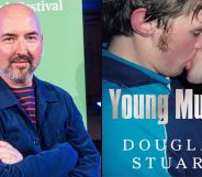 On the left, author Douglas Stuart. On the right, the front cover of his book Young Mungo.