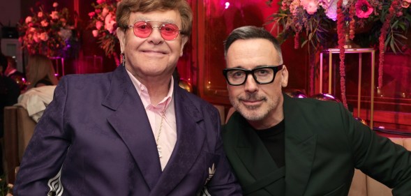 Elton John (L) with husband David Furnish (R).