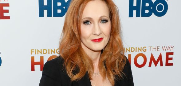 JK Rowling at a red carpet event.