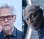 James Gunn (L) and Chukwudi Iwuji in Guardians of the Galaxy (R).