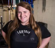 JayCee Cooper in a weight-lifting room