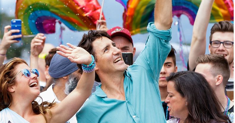 Justin Trudeau at a Pride event in 2019.