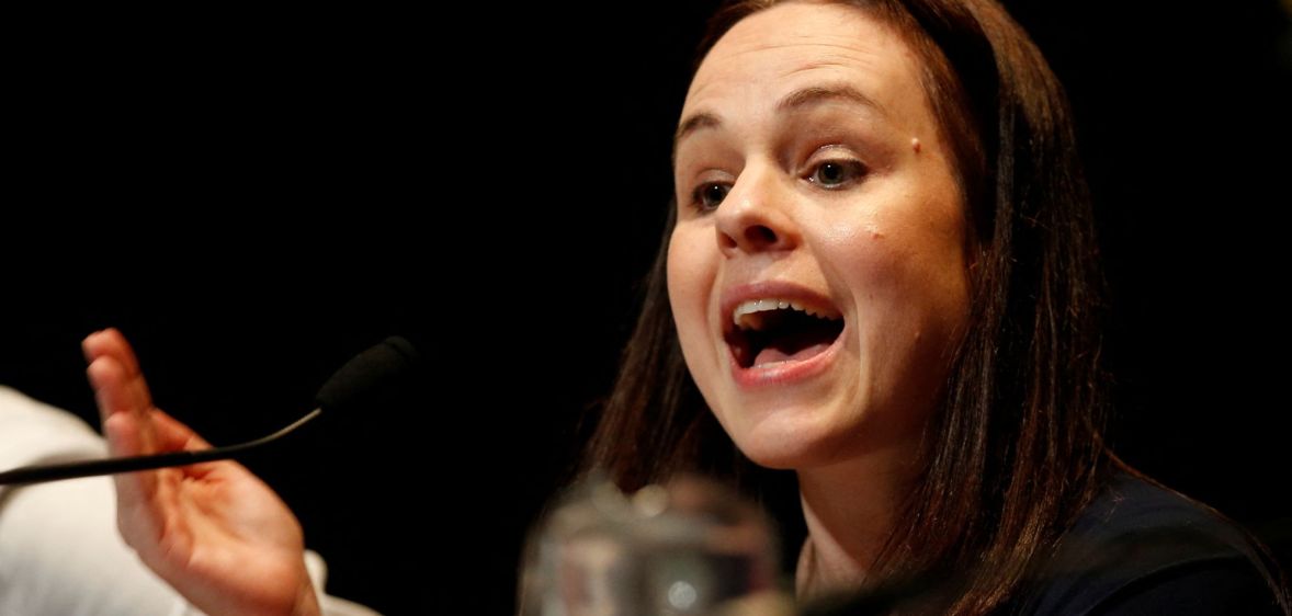 Kate Forbes speaking during an SNP leadership debate.