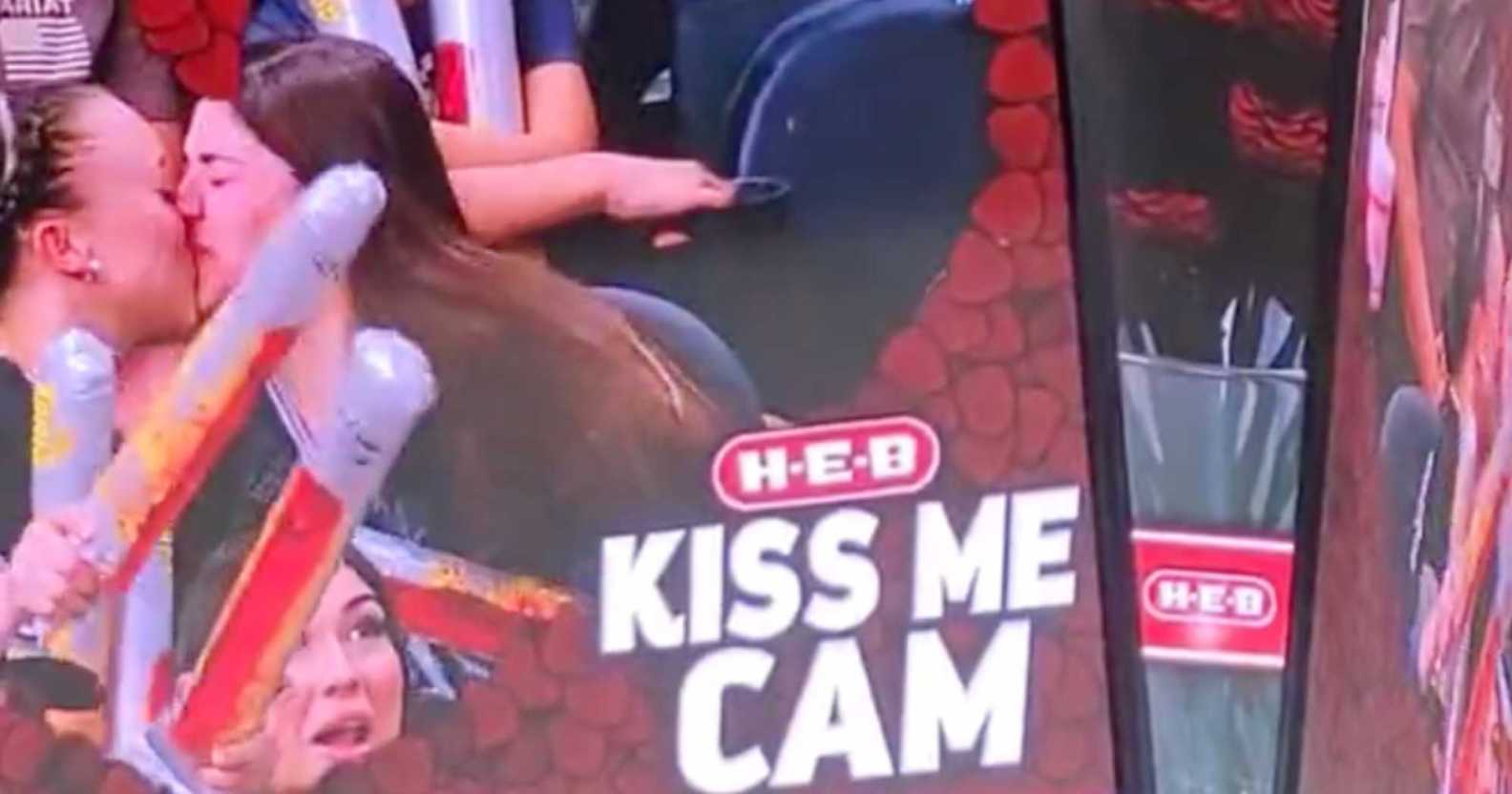 Viral kiss captured on kissing cam